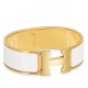 Bracciale Hermes Clic Clac H PM smaltato bianco Dupe Perfetta Cloni Firmate Bracciale Hermes Clic Clac H PM smaltato bianco imitazioni