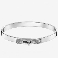 Cloni Firmate Bracciale Hermes Kelly Piccolo in argento con diamanti imitazioni