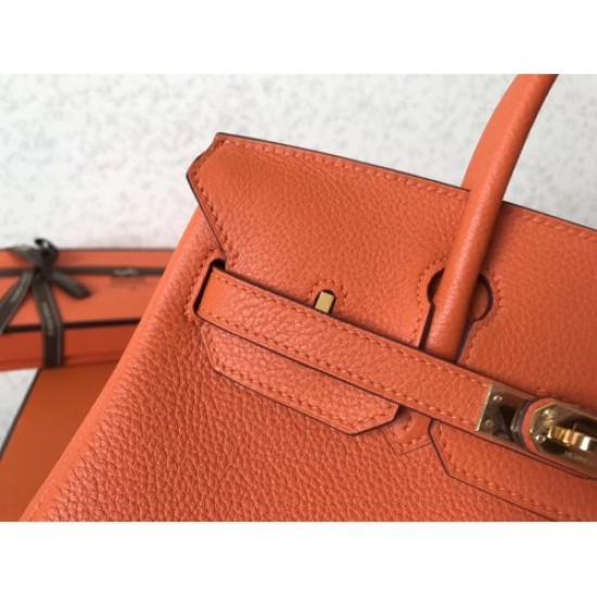 Replica perfetta Borse Birkin Hermes Clemence Arancio 25cm Replica perfetta Borse Birkin Hermes Clemence Arancio 25cm