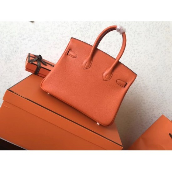 Replica perfetta Borse Birkin Hermes Clemence Arancio 25cm Replica perfetta Borse Birkin Hermes Clemence Arancio 25cm