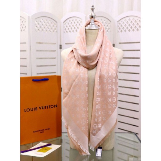 Scialle Monogram Denim 140 Rosa imitazioni perfette
