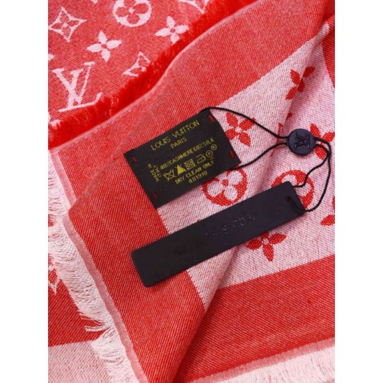 Scialle Monogram Denim 140 Rosso imitazioni perfette