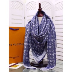 Scialle Monogram Denim 140 M71382 Azzurro