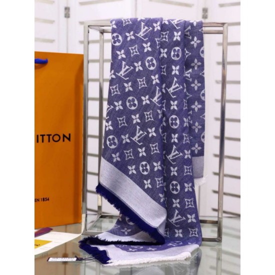 Scialle Monogram Denim 140 M71382 Azzurro imitazioni perfette