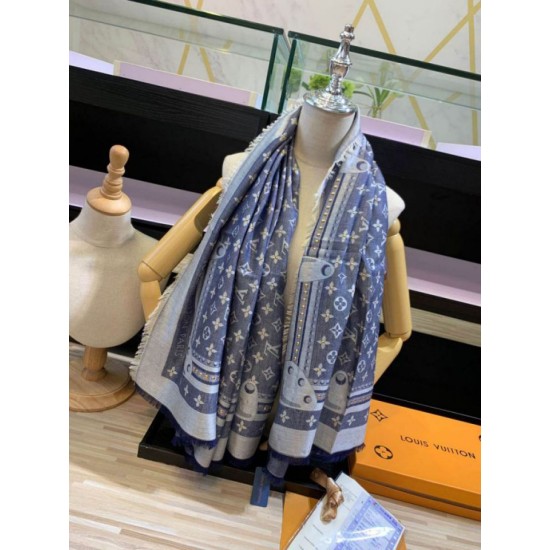 Dettagli perfetti Scialle Monogram Studdy Denim 140 M73698 imitazioni perfette