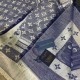 Dettagli perfetti Scialle Monogram Studdy Denim 140 M73698 imitazioni perfette