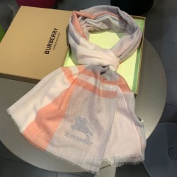 Scialle in seta cashmere a quadri Burberry 80 x 200 arancione Scialle in seta cashmere a quadri Burberry 80 x 200 arancione