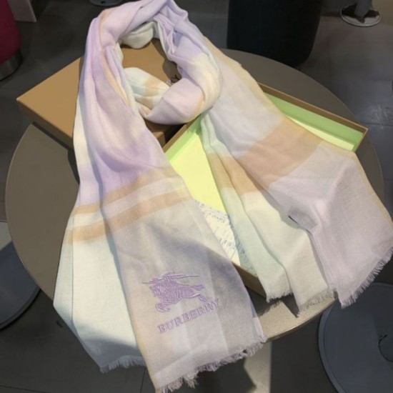 Scialle in seta cashmere a quadri Burberry 80 x 200 bianco imitazioni perfette