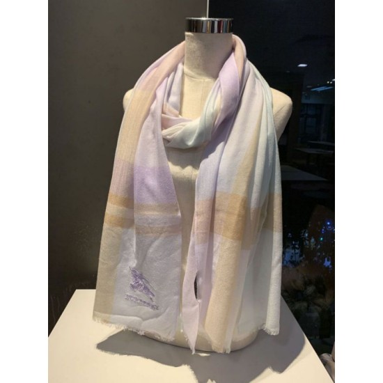 Scialle in seta cashmere a quadri Burberry 80 x 200 bianco imitazioni perfette