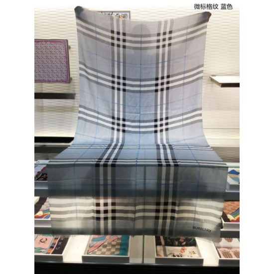 Scialle in cashmere check classico Burberry blu imitazioni perfette