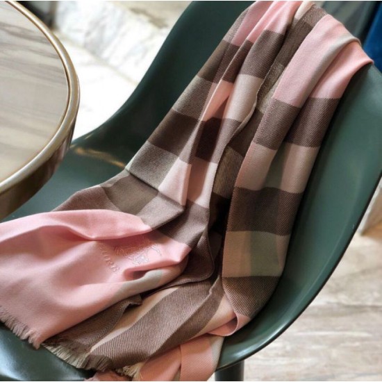 replica Scialle in cashmere con motivo check classico Burberry 70 x 200 rosa imitazioni perfette