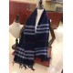 Alta gamma replica Sciarpa Burberry Classic in cashmere double face 30 x 168 Blu scuro imitazioni perfette