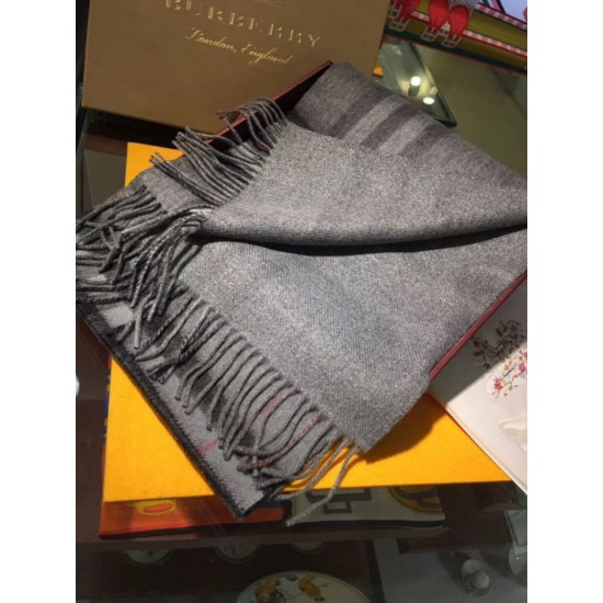 replica Sciarpa Burberry Classic double face in cashmere 30 x 168 grigio imitazioni perfette