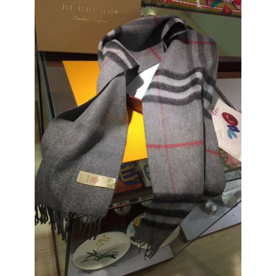 replica Sciarpa Burberry Classic double face in cashmere 30 x 168 grigio imitazioni perfette