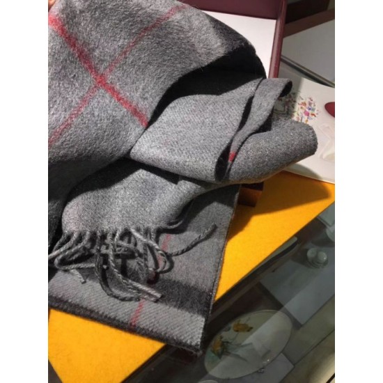 replica Sciarpa Burberry Classic double face in cashmere 30 x 168 grigio imitazioni perfette
