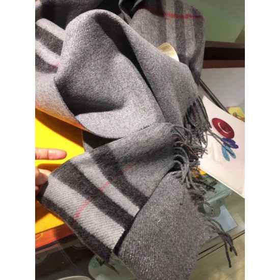 replica Sciarpa Burberry Classic double face in cashmere 30 x 168 grigio imitazioni perfette