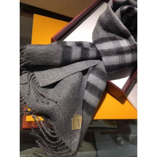 replica Sciarpa Burberry Classic double face in cashmere 30 x 168 grigio imitazioni perfette