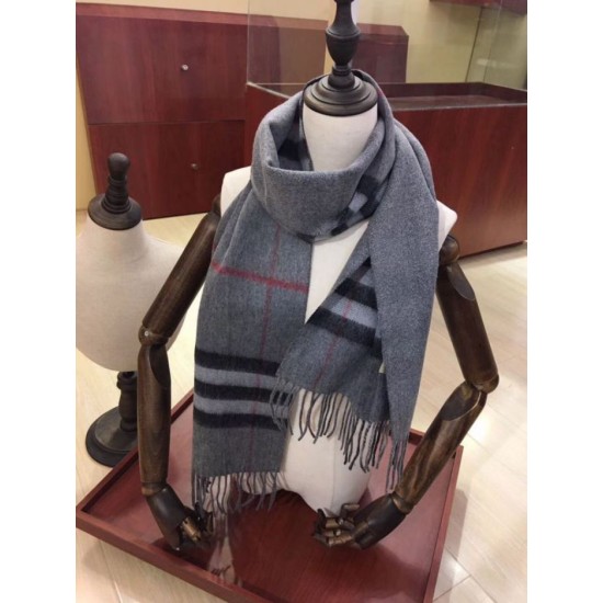 replica Sciarpa Burberry Classic double face in cashmere 30 x 168 grigio imitazioni perfette