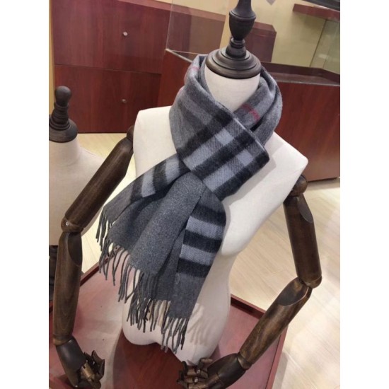 replica Sciarpa Burberry Classic double face in cashmere 30 x 168 grigio imitazioni perfette