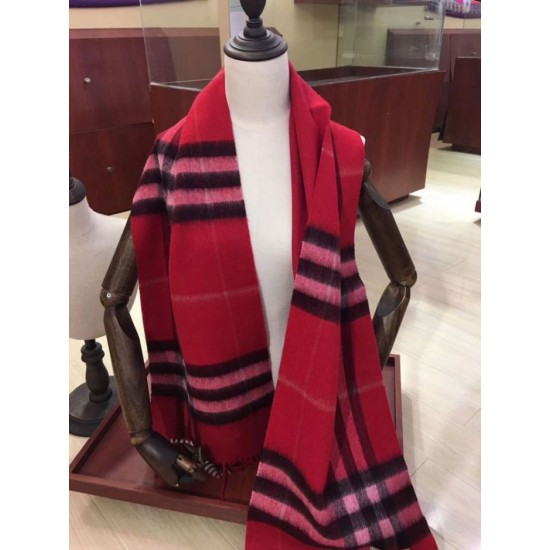 Pari replica Sciarpa Burberry classica in cashmere double face 30 x 168 rossa imitazioni perfette