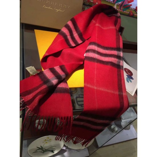 Pari replica Sciarpa Burberry classica in cashmere double face 30 x 168 rossa imitazioni perfette