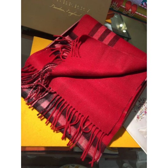 Pari replica Sciarpa Burberry classica in cashmere double face 30 x 168 rossa imitazioni perfette