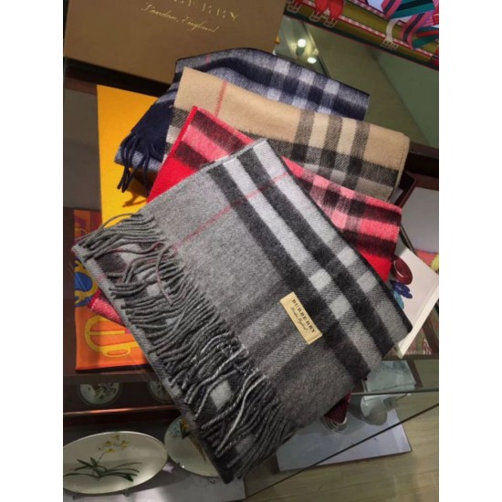 Pari replica Sciarpa Burberry classica in cashmere double face 30 x 168 rossa imitazioni perfette