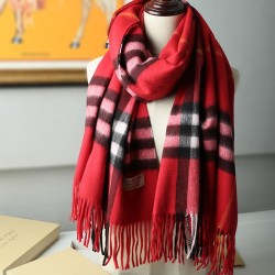 Scialle in cashmere con motivo check classico Burberry 70 x 200 rosso imitazioni perfette