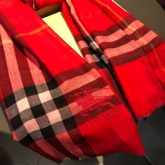 replica Scialle Burberry Classic Horse Cashmere Rosso imitazioni perfette