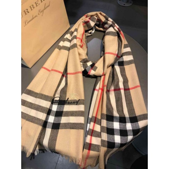 Alta gamma replica Scialle in cashmere con motivo check classico Burberry 70 x 220 marrone imitazioni perfette