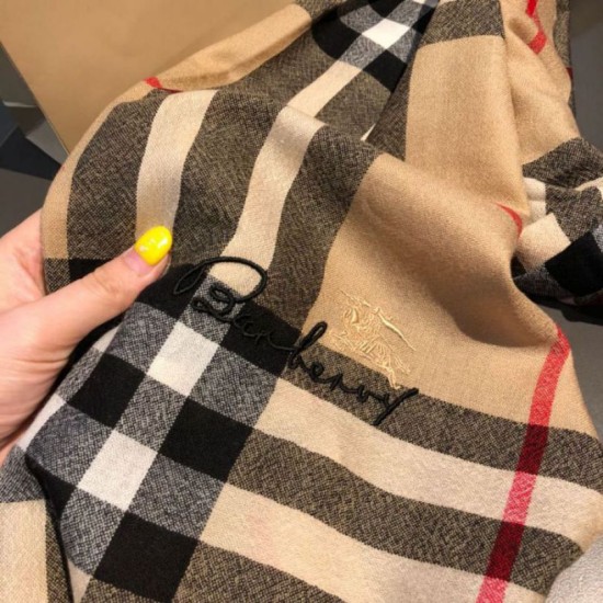 Alta gamma replica Scialle in cashmere con motivo check classico Burberry 70 x 220 marrone imitazioni perfette