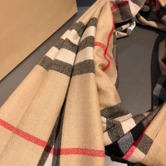 Alta gamma replica Scialle in cashmere con motivo check classico Burberry 70 x 220 marrone imitazioni perfette