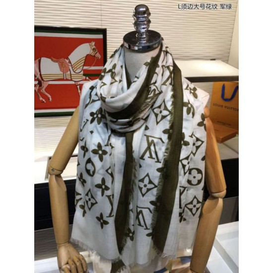Replica Edge Pattern Monogram Cashmere Schawl Beige Outlet Edge Pattern Monogram Cashmere Schawl Beige imitazioni perfette