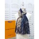 Dettagli perfetti Sciarpa Giant Pop Monogram Cashmere Blu imitazioni perfette