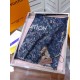 Dettagli perfetti Sciarpa Giant Pop Monogram Cashmere Blu imitazioni perfette