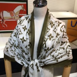 Replica Edge Pattern Monogram Cashmere Schawl Beige Outlet Edge Pattern Monogram Cashmere Schawl Beige imitazioni perfette