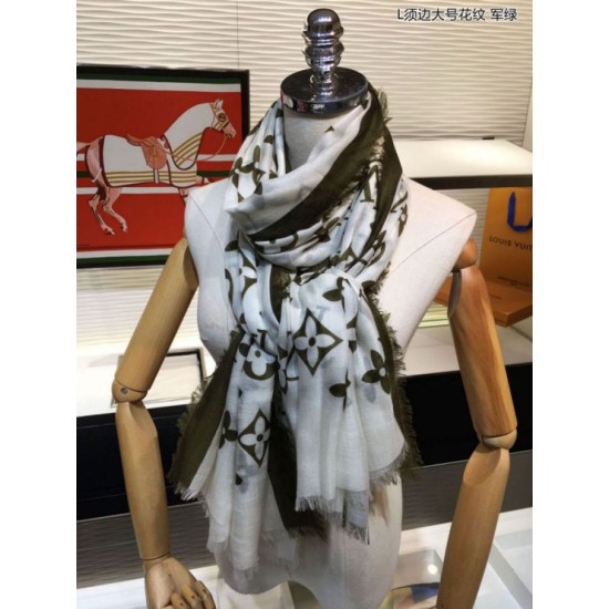 Replica Edge Pattern Monogram Cashmere Schawl Beige Outlet Edge Pattern Monogram Cashmere Schawl Beige imitazioni perfette