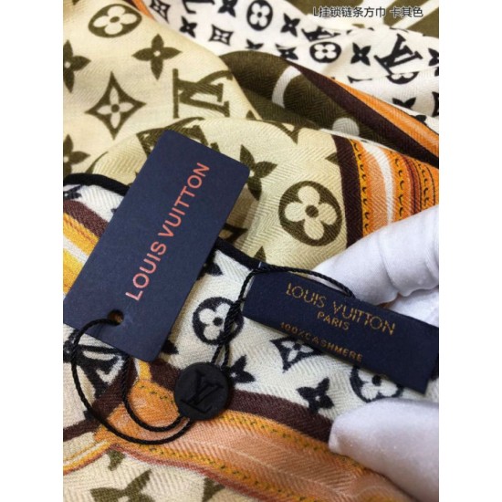 Dettagli perfetti Confidential Monogram Square 140 Khaki imitazioni perfette