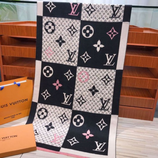 Schahm in seta cashmere check nero imitazioni perfette