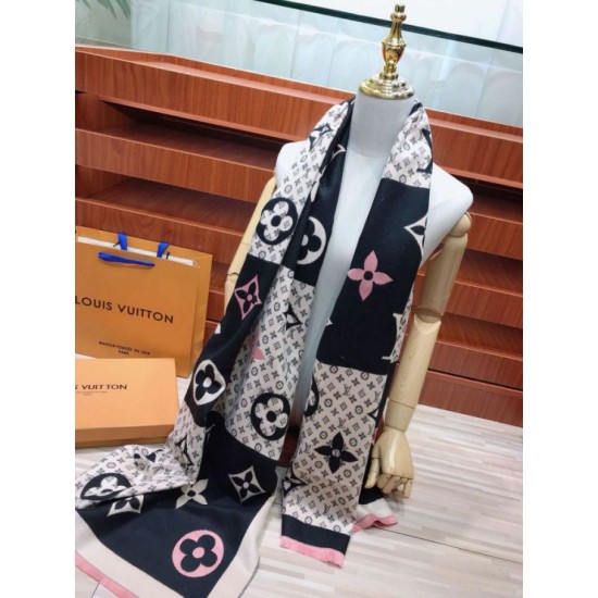 Schahm in seta cashmere check nero imitazioni perfette