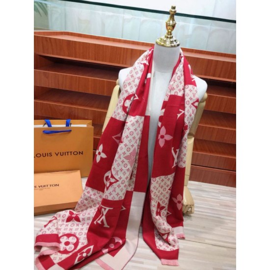 Replica in cashmere di seta check Schawl rosso Outlet in cashmere di seta check Schawl rosso imitazioni perfette