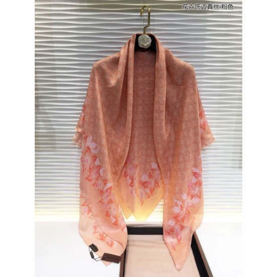 Replica Scialle di seta monogramma classico Rosa 140 Outlet Scialle di seta monogramma classico Rosa 140 imitazioni perfette