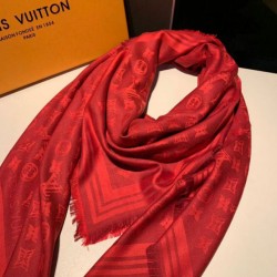 Monogram Classic Shine Shawl 140 rosso