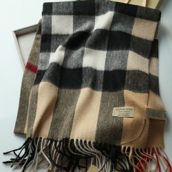 Pari replica Scialle in cashmere con motivo check classico Burberry 70 x 200 marrone imitazioni perfette