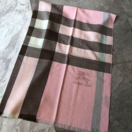 replica Scialle in cashmere con motivo check classico Burberry 70 x 200 rosa imitazioni perfette