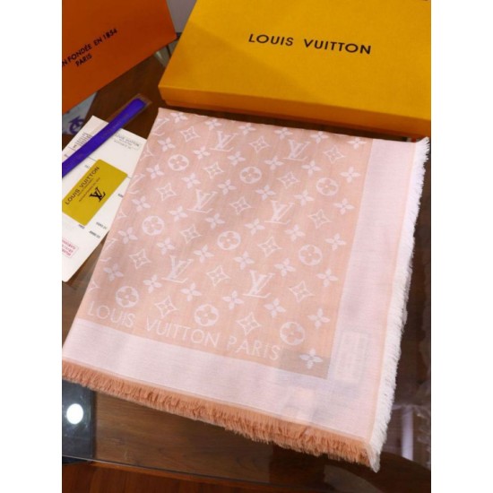 Scialle Monogram Denim 140 Rosa imitazioni perfette