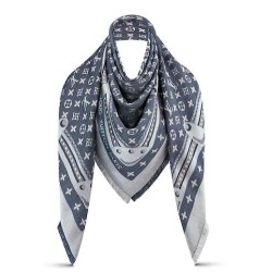 Dettagli perfetti Scialle Monogram Studdy Denim 140 M73698