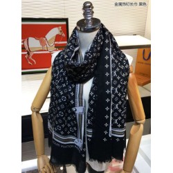Scialle Monogram Studdy Denim Nero