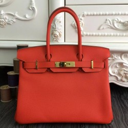Borse Hermes Birkin 30cm 35CM in pelle arancione Clemence imitazioni perfette