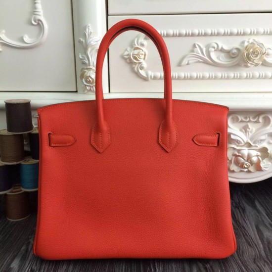 Borse Hermes Birkin 30cm 35CM in pelle arancione Clemence imitazioni perfette